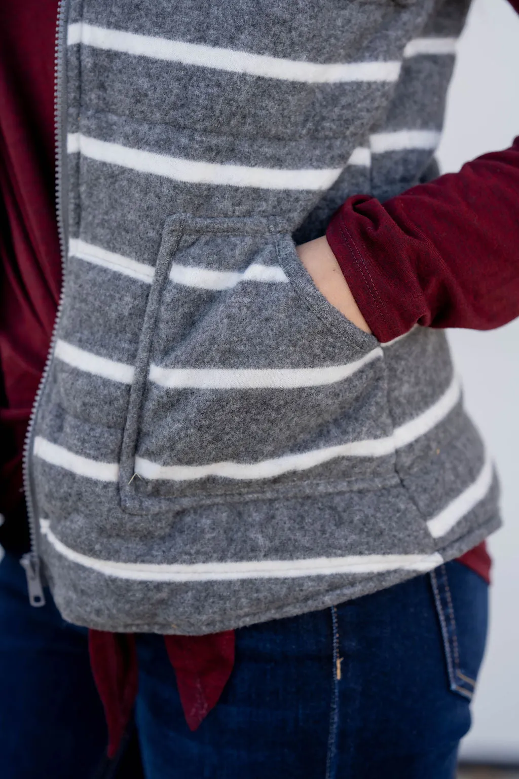 Striped Two Pocket Vest