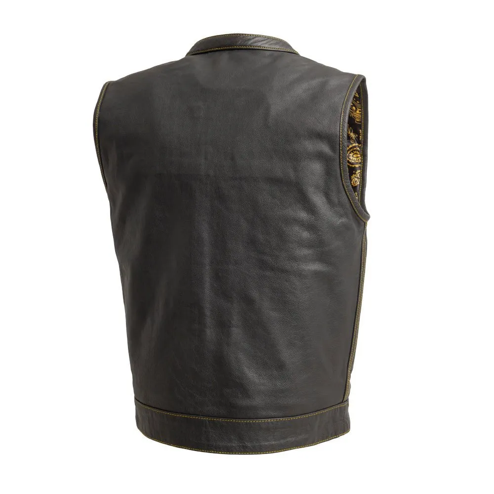 The Cut Men's Motorcycle Leather Vest, Multiple Color Options