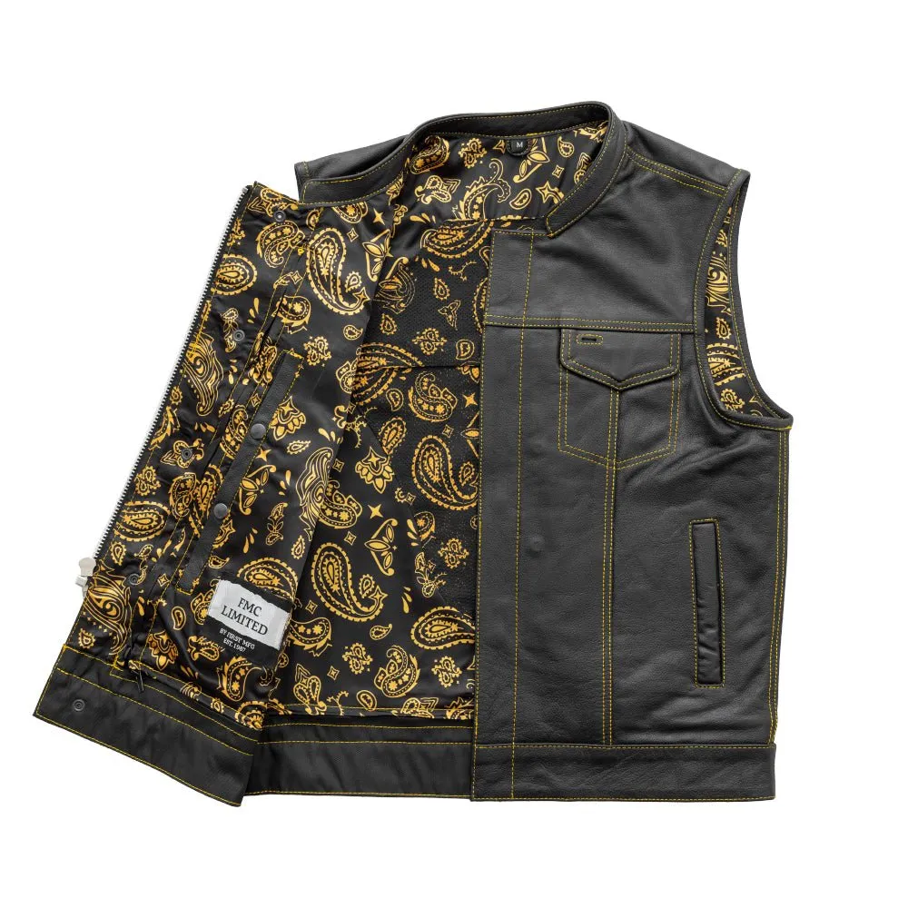 The Cut Men's Motorcycle Leather Vest, Multiple Color Options