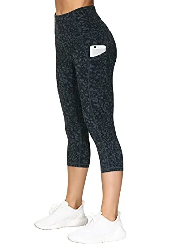 THE GYM PEOPLE Thick High Waist Yoga Pants with Pockets, Tummy Control Workout Running Yoga Leggings for Women (Medium, Black  )