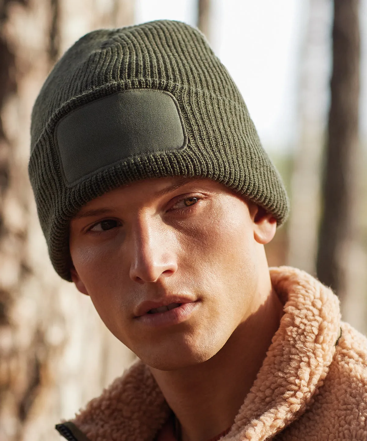 Thinsulate patch beanie | Olive Green