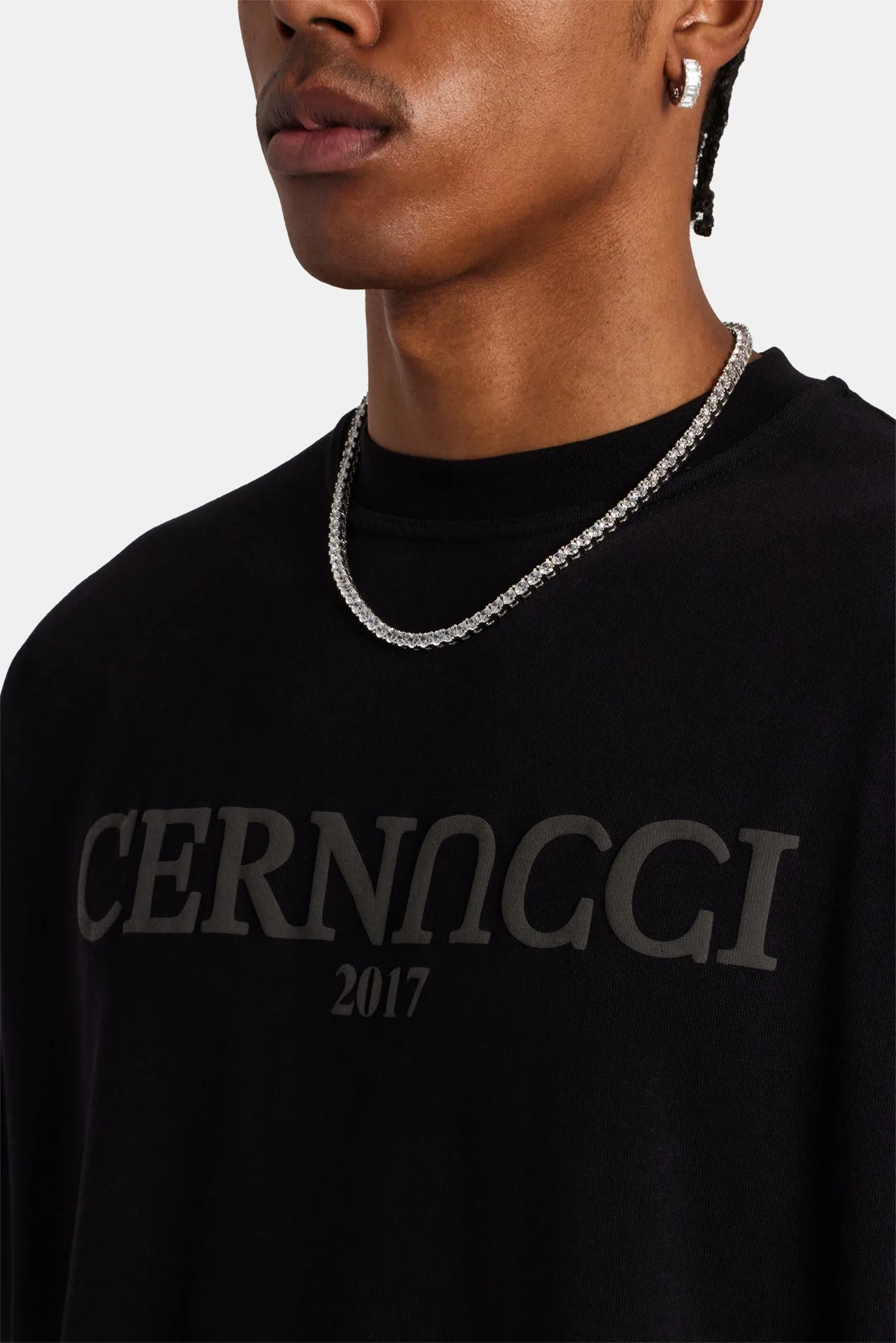 Tonal Logo Oversized T-Shirt - Black