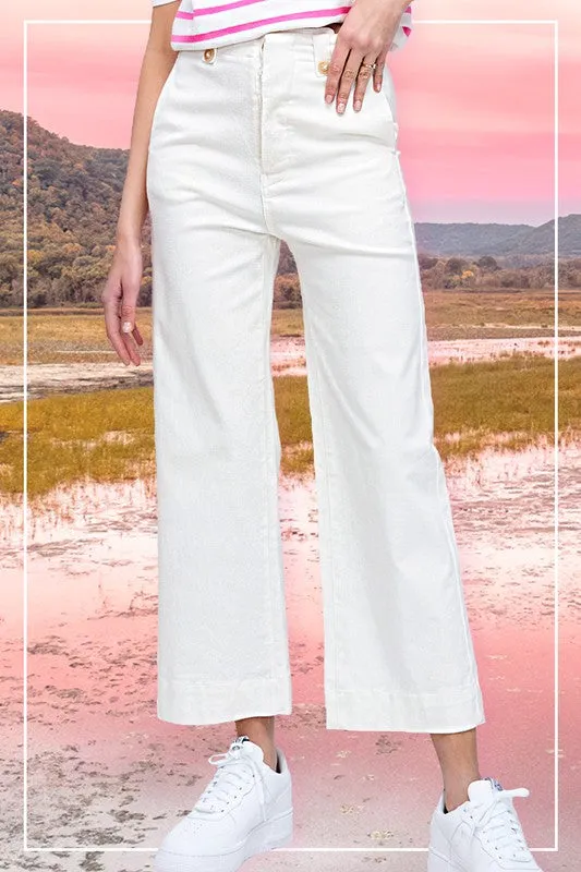 White Rolla Pants