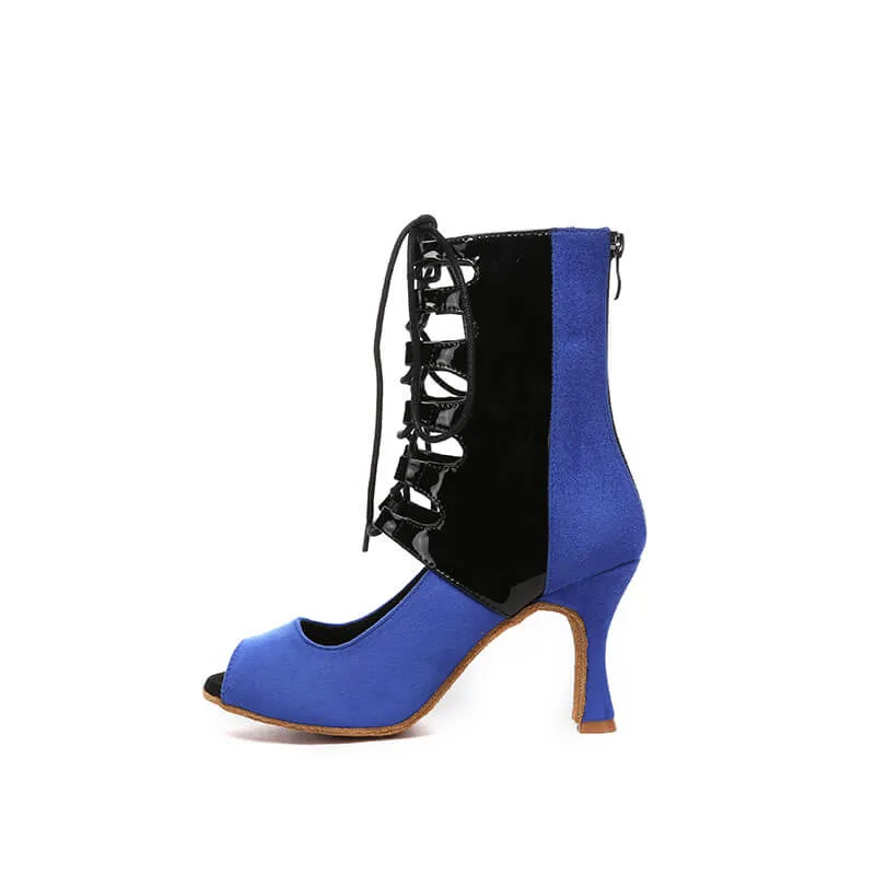 Women Lace-up Latin Tango Dance Heels Boots