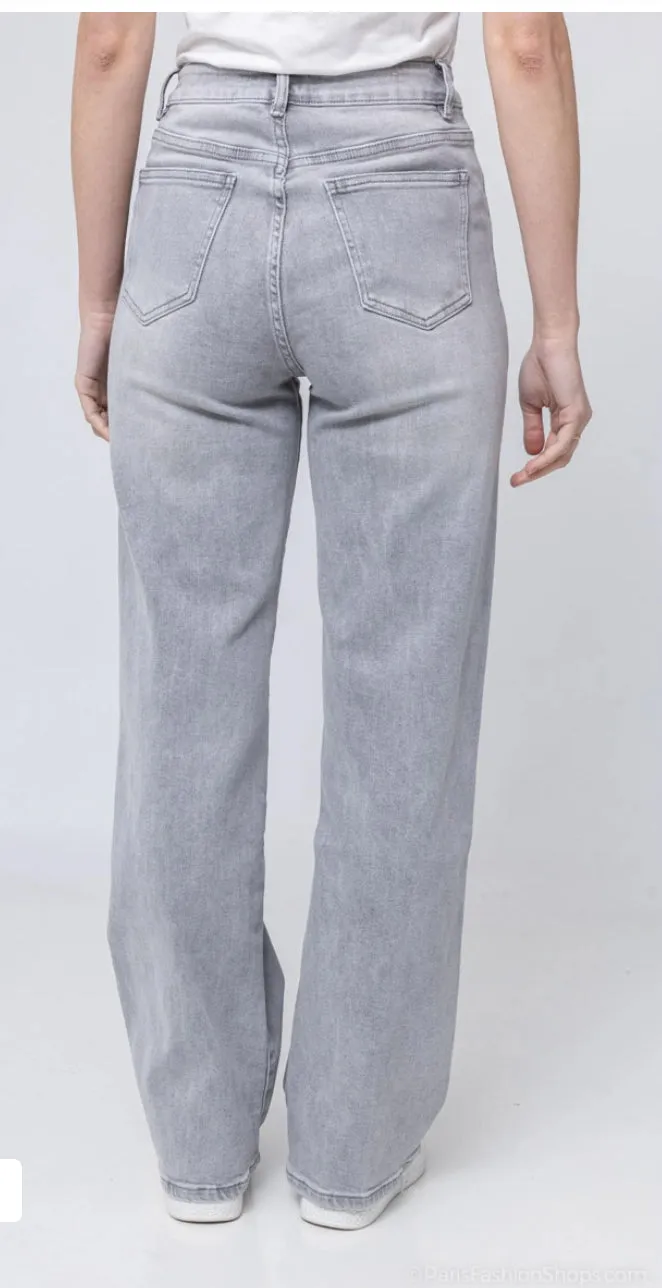 Zoe Wide Leg Jeans Soft Grey